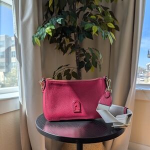 Pink Leather Shoulder Bag